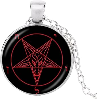 Collier Pentacle Avec Pendentif Pentagramme Inversé, Style Gothique, En étain Argenté, Bijou Fantaisie
