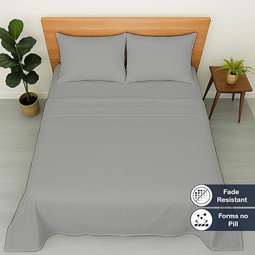 Miniatura 8 de Cottington Lane Juego de sábanas de 4 piezas de 100% algodón egipcio de alta calidad, se adapta a colchones de bolsillo profundo de 12 pulgadas,