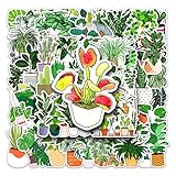 50Pcs Cute Lovely Green Plants Stickers Hydroflasks Water Bottles Laptop Phone Computer Vinyl Foliag
