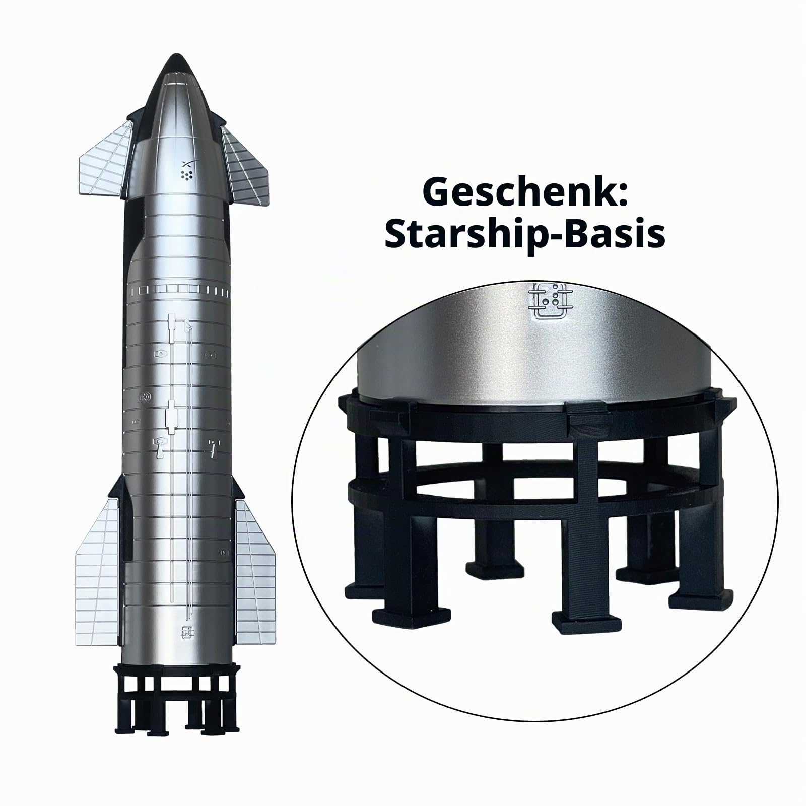 Mahfisj Maßstab 1:144 SpaceX Starship Modell 34,11 cm Höhe Durable Kunststoff Material, Inklusive stabilem Halter, Ideales Geburtstagsgeschenk und Sammlerstück für Raumfahrt Liebhaber