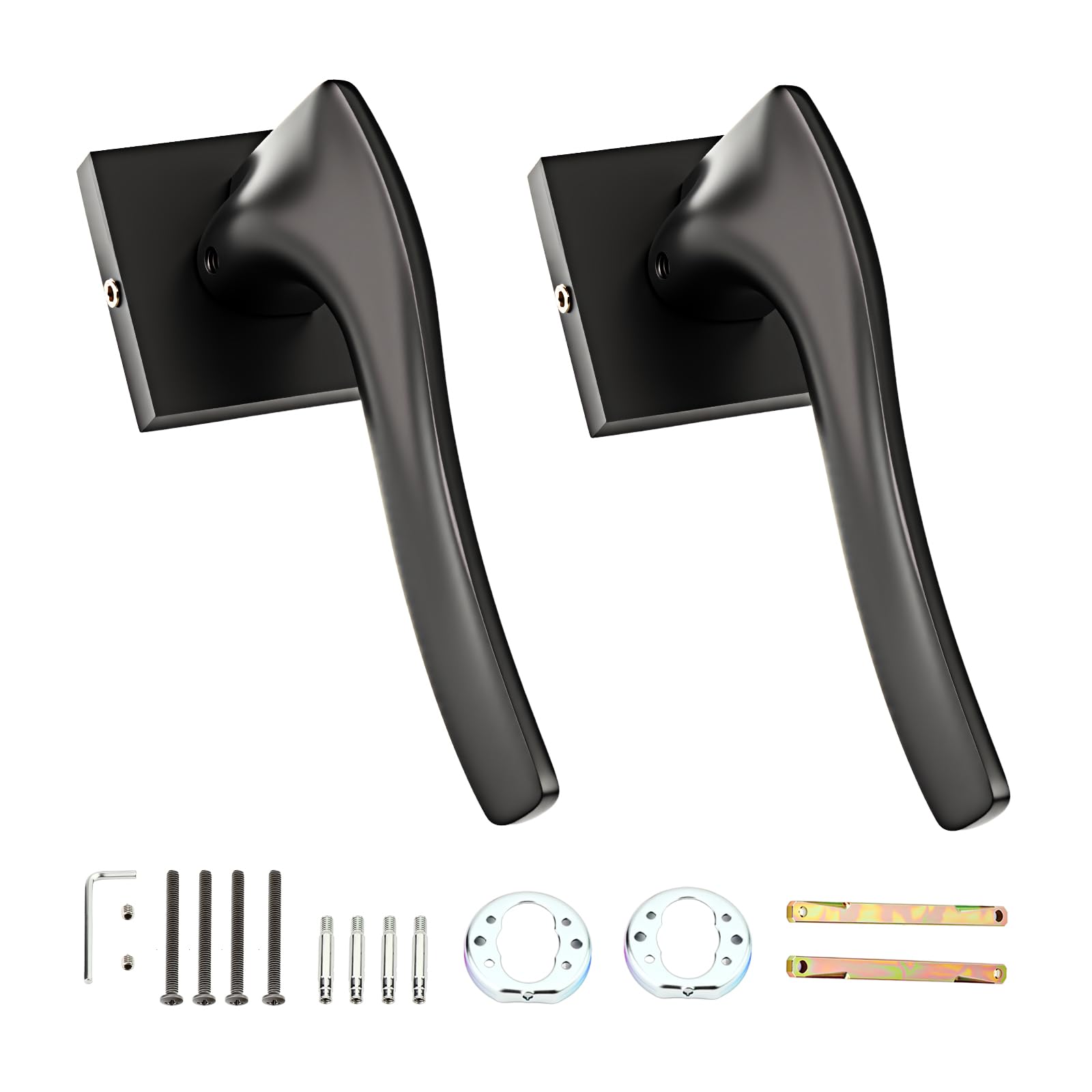 XZLUPUP 1 Pack Matt Black Door Handle Zinc Alloy Lever Hardware