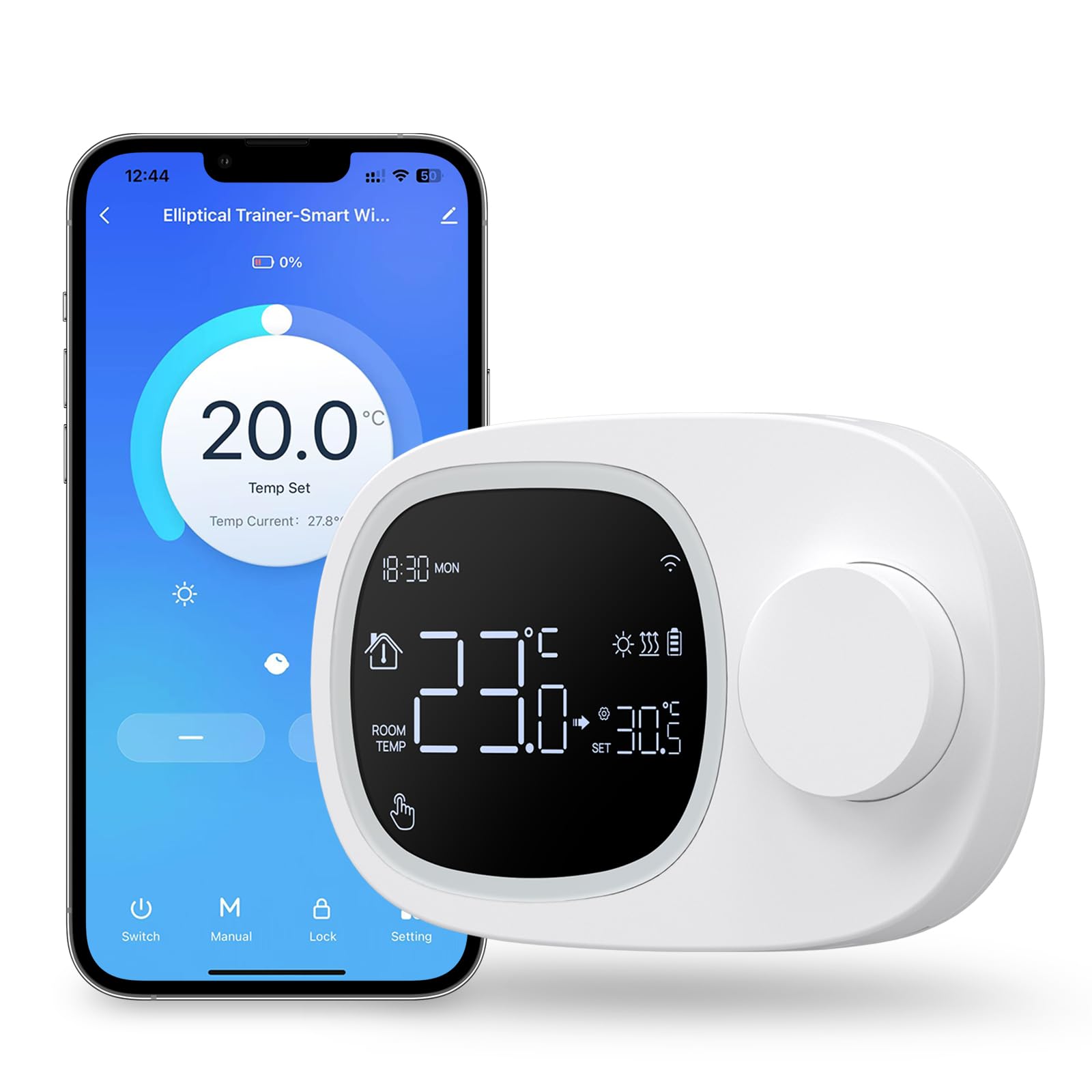 MIUCDA Smart Thermostat for Heating and Cooling Wall Thermostat Battery Operated Surface Mount WiFi Heating Thermostat for Gas Boilers with Voice Error