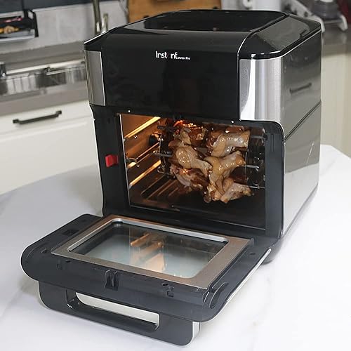 Miniatura 4 de Brochetas de asador para horno freidora de aire: paquete de 8 brochetas de acero inoxidable - Rotación y calentamiento uniforme - para vórtice