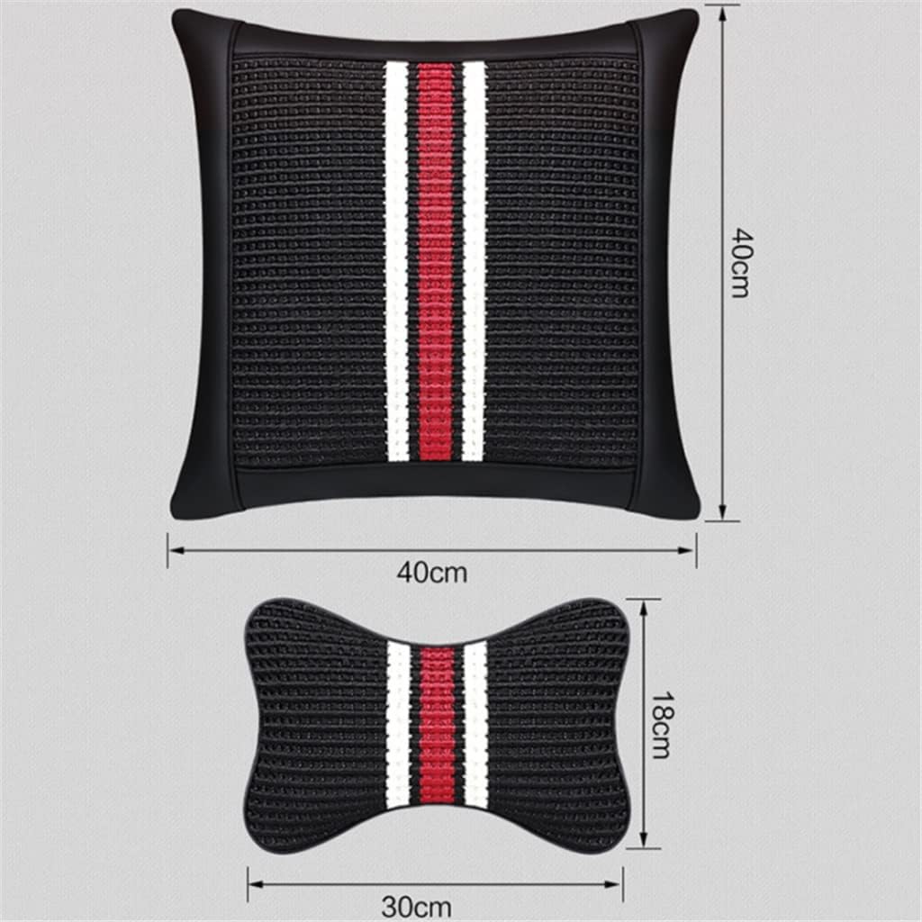 Car Headrest Neck Pillow Car Seat Neck Support Front is Made of Ice Silk Material Leather(Blue)