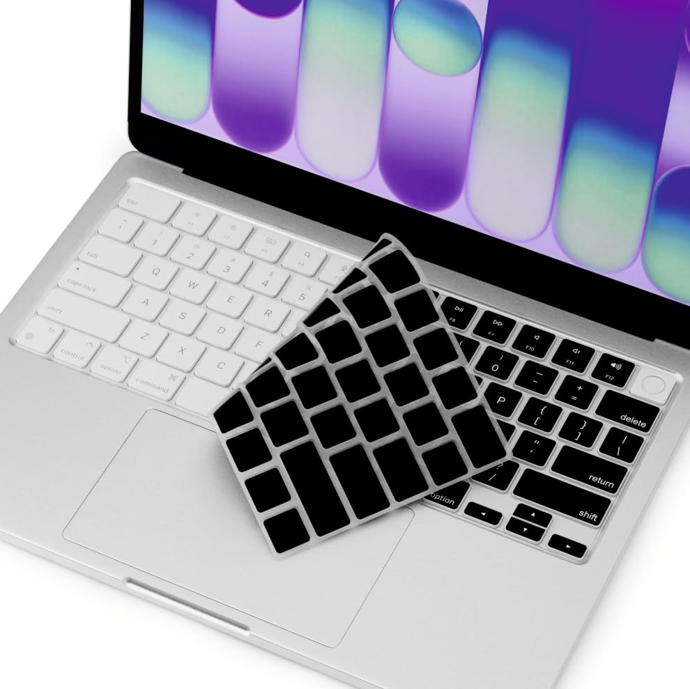 Image of Keyboard Cover Skin for New MacBook Neo 13 inch 512GB 2026 with Apple A18Pro Chip /A3404, Premium Ultra Thin Keyboard Protector for MacBook Neo 13 inch Accessory With TouchID - Black
