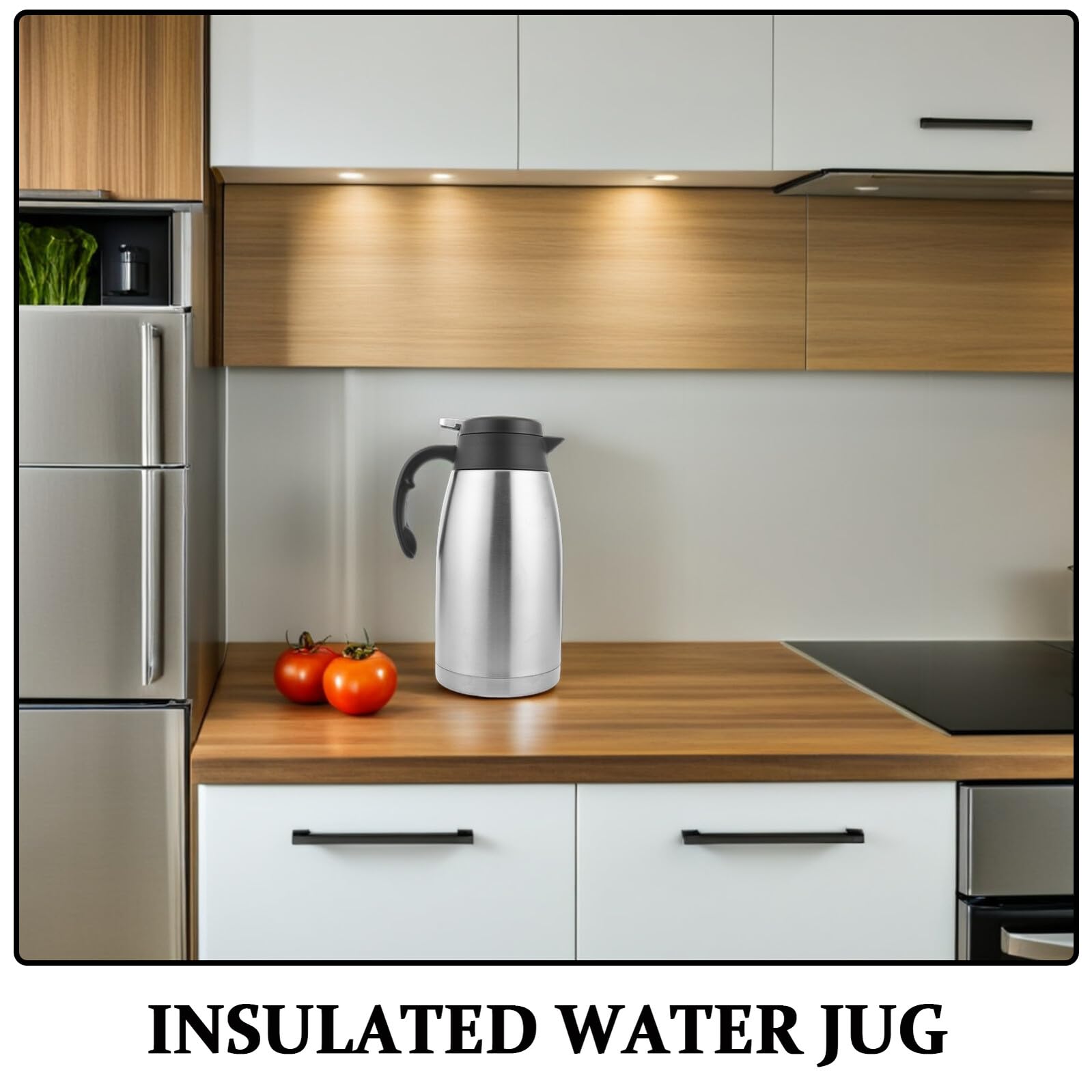 Uonlytech Caraffa Termica Acciaio Inox per Acqua Caffè Tè e Bevande Calde o Fredde Isolamento Vuoto per Ore per Casa Ufficio e Eventi