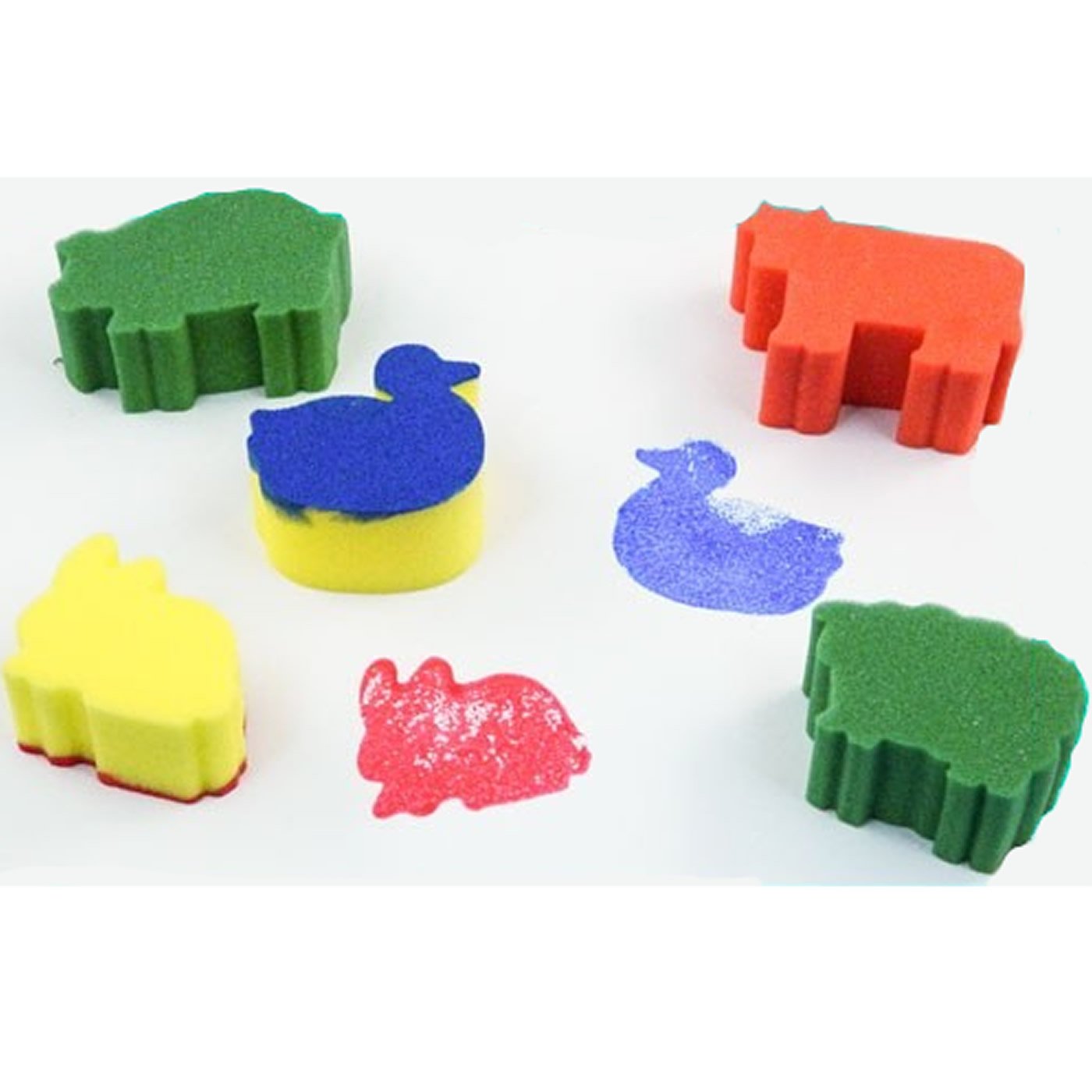 Bcreativetolearn Assorted Farm Yard Animal Painting Sponges Set For Craft Printing Pack Of 5 Shapes By Bcreative®
