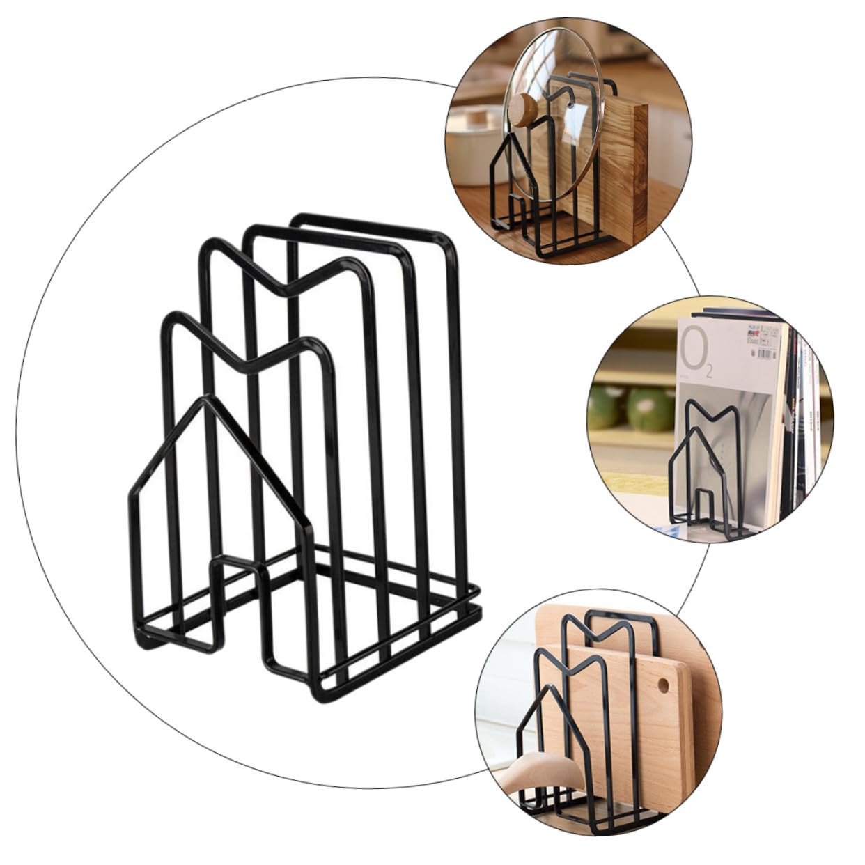Topf und Pfannenständer aus Hochwertigem Material Deckelständer für Küche Topfdeckelhalter zum Trocknen Schneidebretthalter mit Robustem Design
