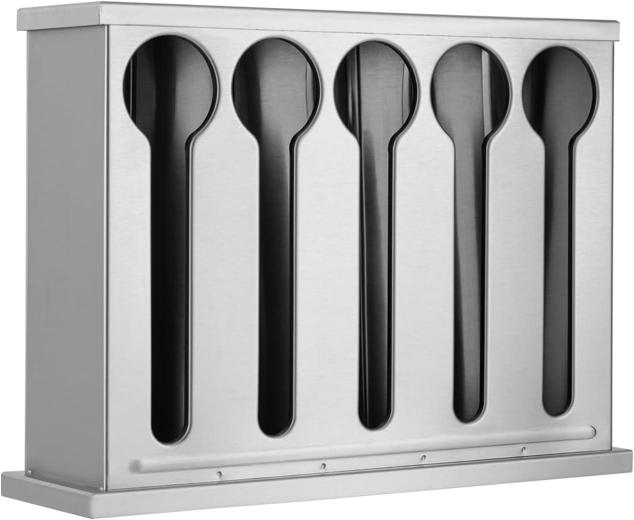 Utensil Dispenser,5 Compartment Stainless Steel Cutlery