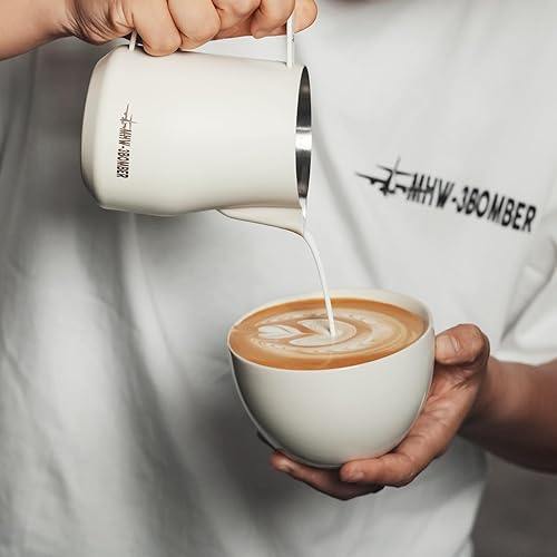 Miniatura 2 de MHW-3BOMBER Jarra de leche espresso espumosa al vapor 12 oz118fl oz Turbo 304 de acero inoxidable con boquilla de águila para barista arte latte