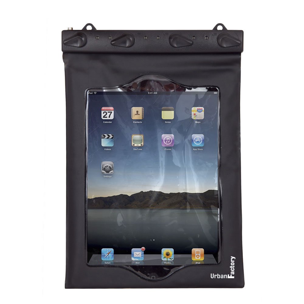 Urban Factory WOF01UF - Custodia Impermeabile con Tracolla e Auricolari per Tablet da 10,1", Colore: Nero