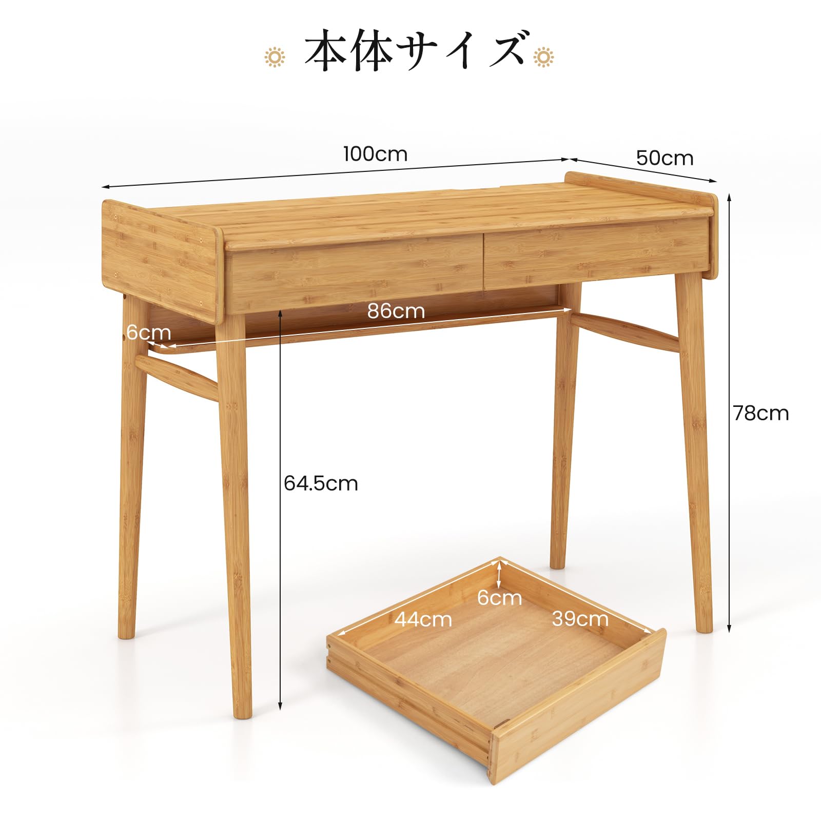 Amazon.co.jp: COSTWAY Desk, 39.4 inches (100 cm) Wide, Computer