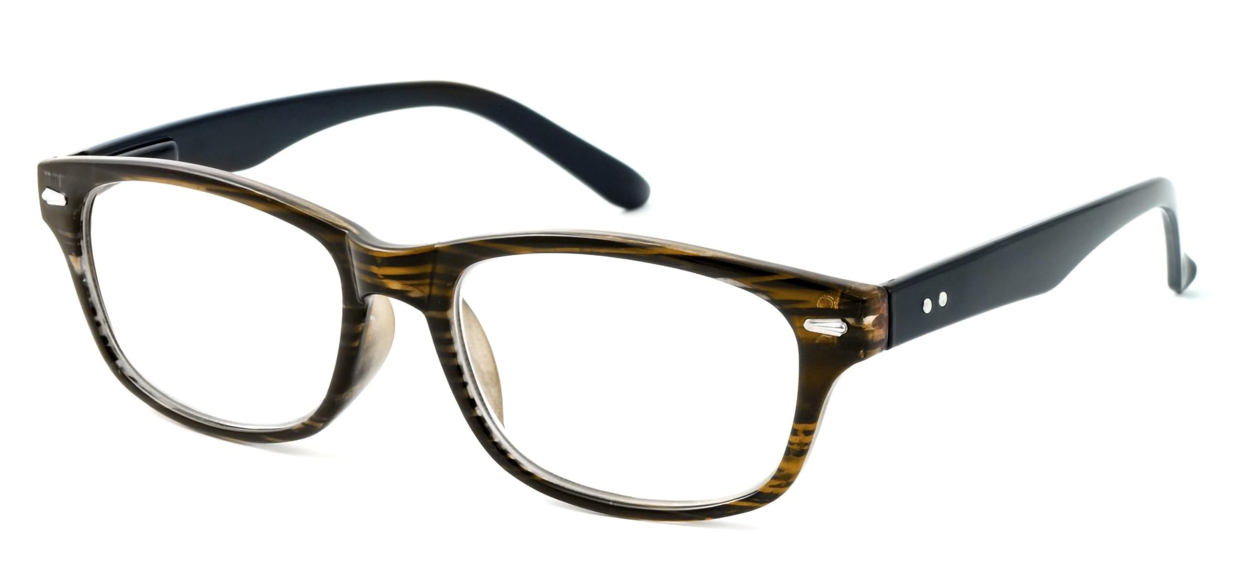 Calabria R444S Oval Striped Reading Glasses Mens Womens Vintage Retro Eyeglasses Trendy Readers Fashion Stylish Lightweight