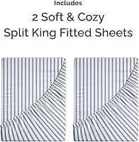 Vista 12 de King Fitted Bed Sheet - Bottom Single Fitted Sheet Only - Ultra-Soft Hotel Luxury Bedding w/ 8-16 Inch Deep Pockets - Breathable, Cooling & Wrinkle