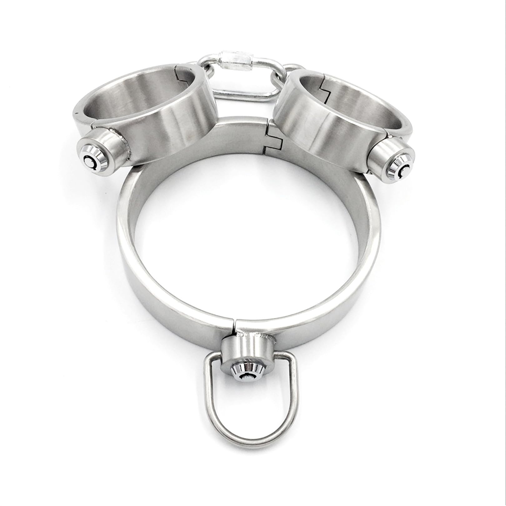 Metall Slave Press Lock Handschellen Knöchel Manschetten Hals Kragen Schwere Edelstahl Bondage Fesseln Fußkettchen Set Erwachsene Spiele Fetisch Sex Spielzeug für Paare,3 bondageset,Männer