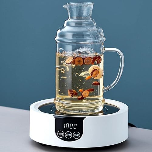 Miniatura 5 de Sizikato Jarra de agua clásica de vidrio transparente de 36 onzas con vaso de cristal.