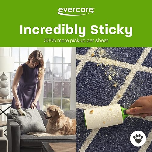 Image of Evercare All Purpose Pet Hair Lint Roller with 2 Refills,180 Sheets -Reusable Sticky Roller for Pet Hair,Cat & Dog Hair Remover,Lint Remover,Pet Hair Remover for Furniture,Clothing & Cars (Pack of 6)