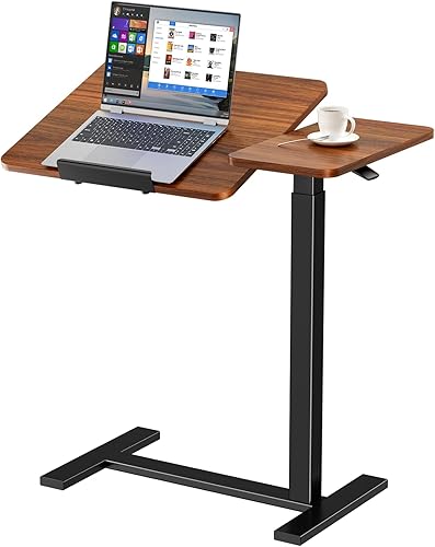 Sweetcrispy Escritorio pequeño de pie con altura ajustable, soporte móvil para laptop con ruedas, estación de trabajo portátil para computadora con