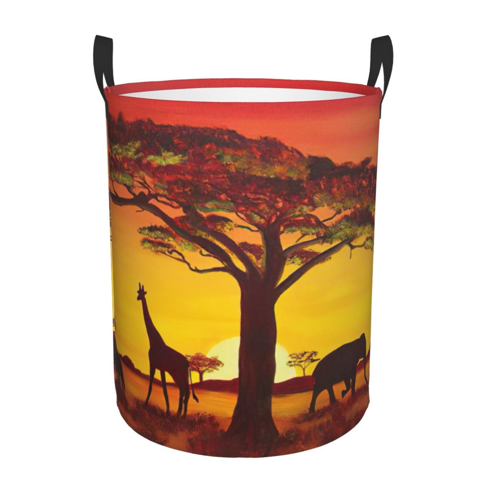 Panier à linge haut imprimé africain pour rangement de chambre