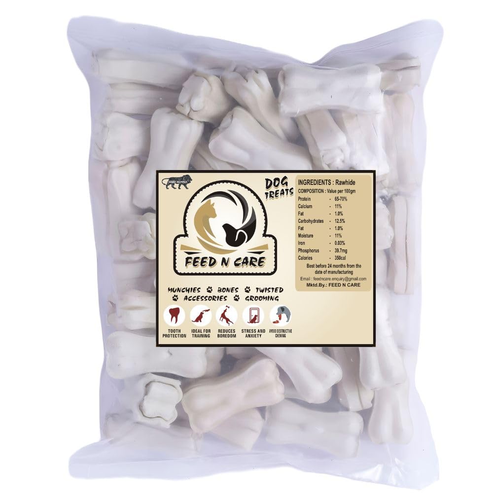 Feed N Care 2 Inch Dog Chew Calcium Rawhide Bones for Small Dogs and Puppies of All Breeds Pack of 200Pieces (B0C4TZVY5L) Amazon Price History, Amazon Price Tracker