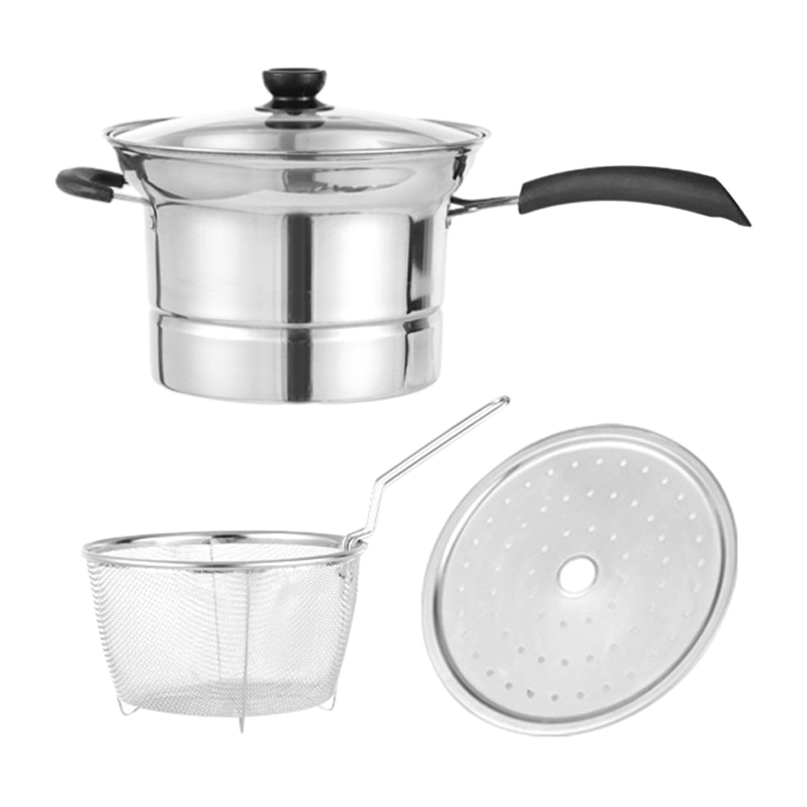 Deep Frying Pot Multipurpose with Strainer Basket for C | Deep Frying Pot Multipurpose with Strainer Basket for Camping Party Picnic Stainless Steel-image-35