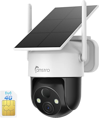 Cámara de seguridad solar celular celular 4G LTE inalámbrica para exteriores, cámara 2K no necesita WiFi con tarjeta SIM, vista completa de 360,