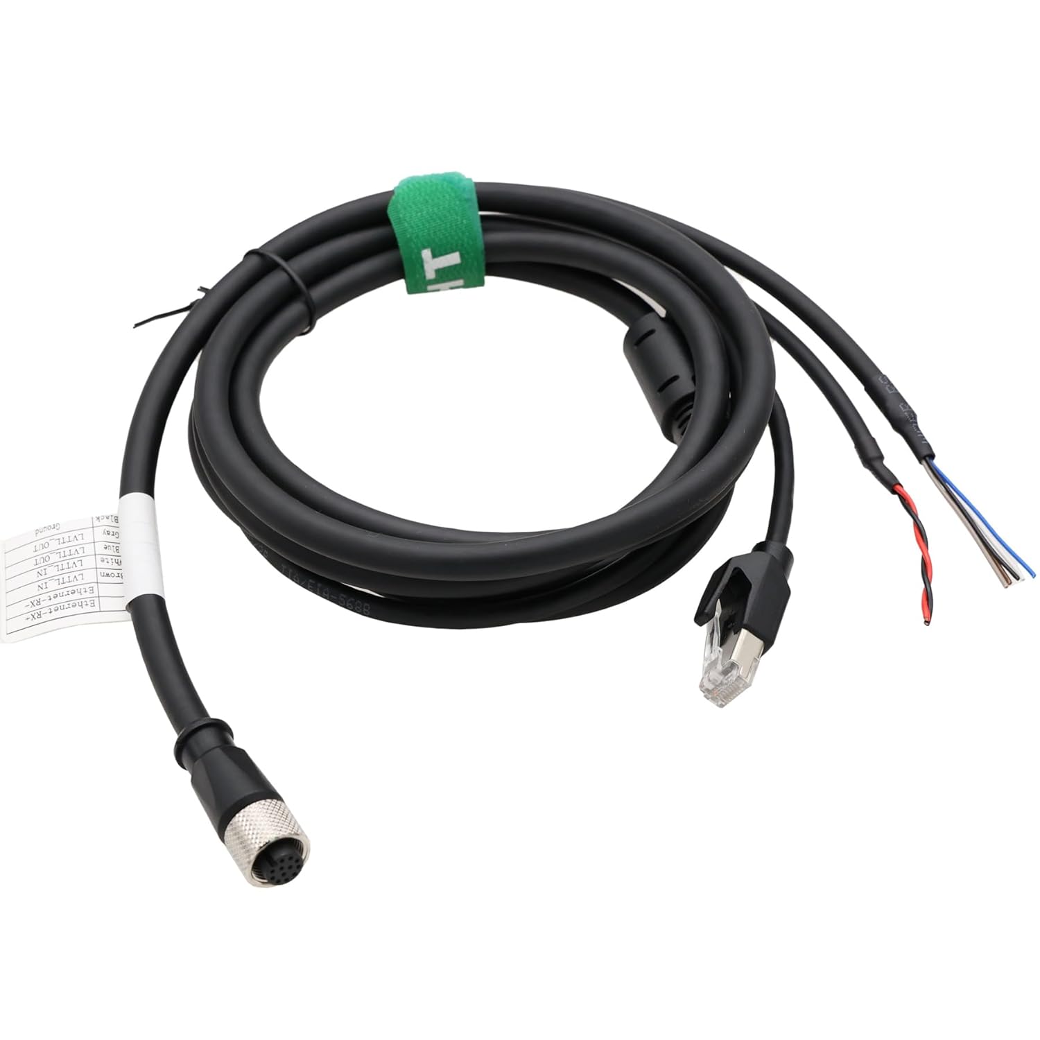 Cable for DJI Livox Mid-360 Avia HAP LiDAR Sensor to Computer Ethernet Power Function Debugging, 1 to 3 Splitter, M12 Aviation A-Coded 12 Pin Female Connector Flying Leads, 1m