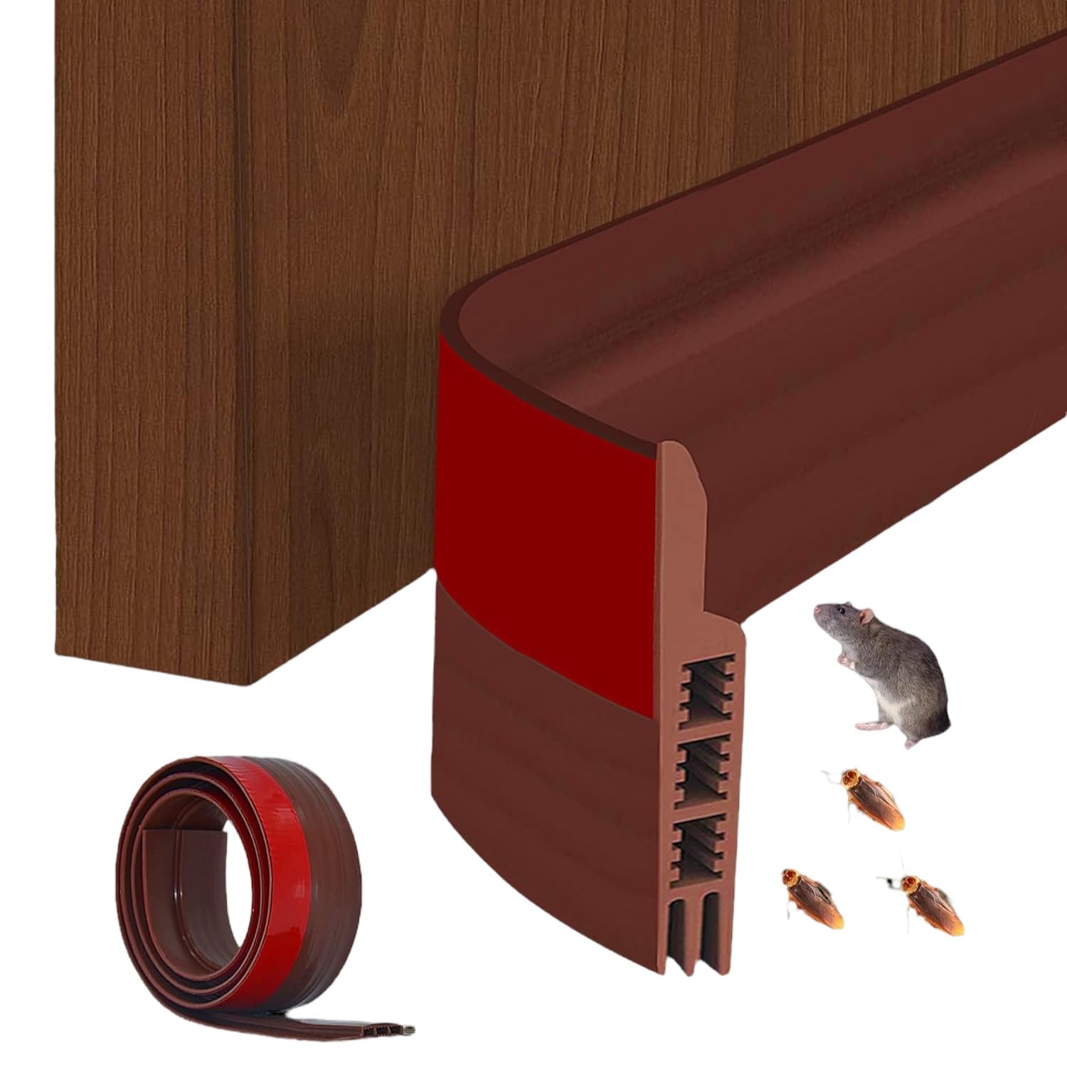 RANUR Silicone Self Adhesive Door Bottom Sealing Strip Guard For Home Door Protector For Home From Dust,Insects,Waterproof,Soundproof Door Seal,Door Air Blocker 1 Meter(1 Meter-Pack Of 3,Brown) (B0C4W3QB67) Amazon Price History, Amazon Price Tracker