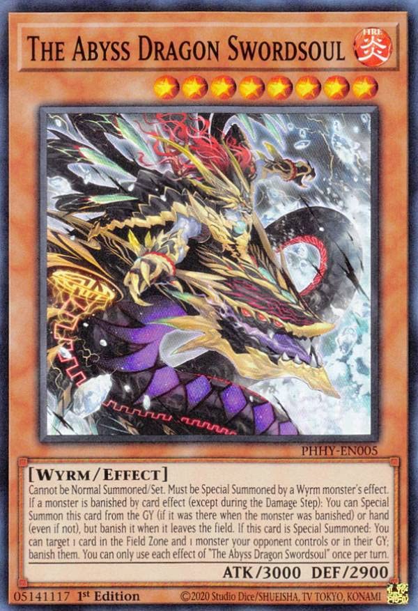 Amazon.co.jp: 遊戯王 PHHY-EN005 深淵の相剣龍 The Abyss Dragon 