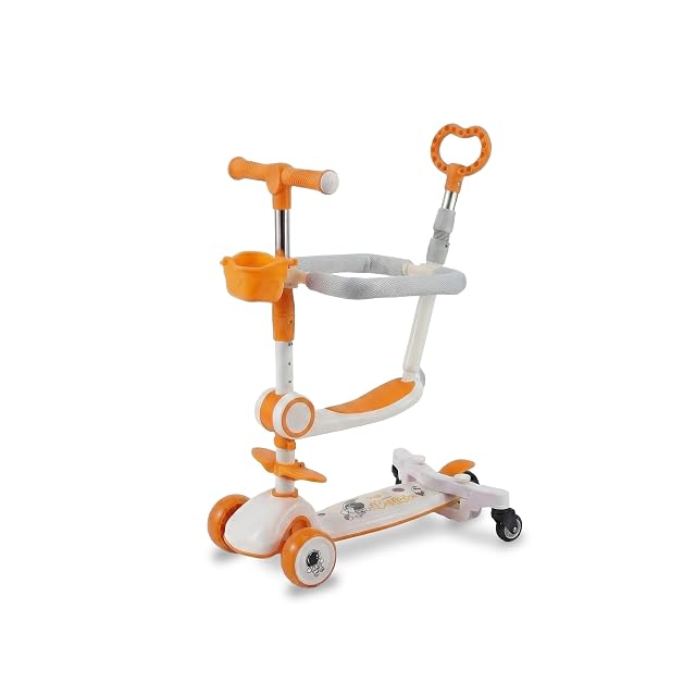 Nuvix Patinete Evolutivo 3 en 1 para Niños, Naranja