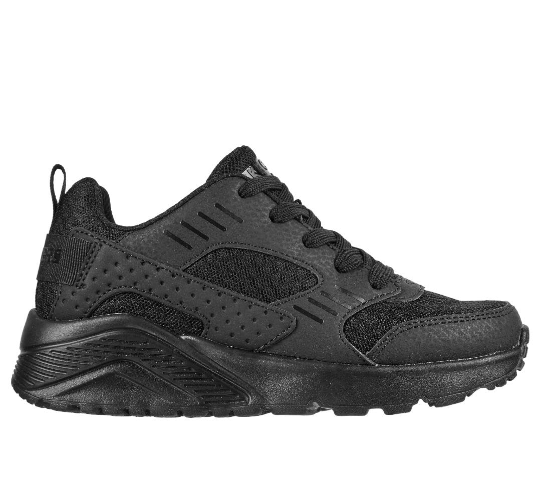 Skechers Boy's Uno Lite Ronzo Sneaker, Black Synthetic Textile Black Trim, 12.5 UK Child