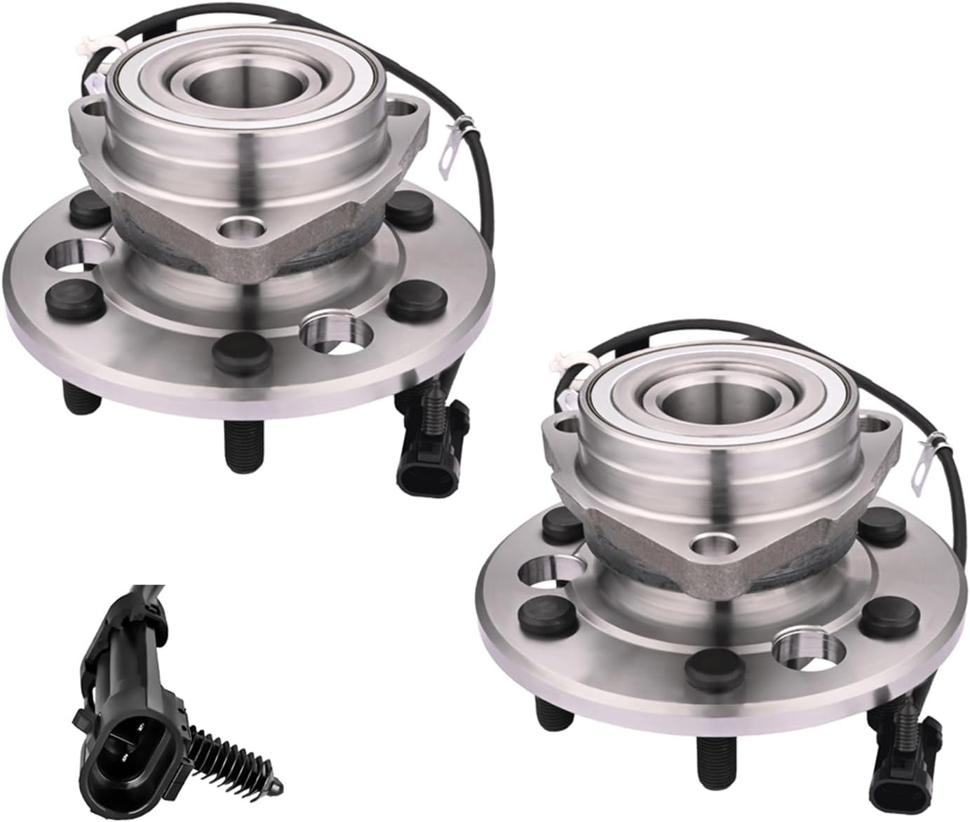 PM Auto Pair of 2 Front Wheel Hub Bearing Assembly Replacement for 1995-1999 GMC K1500 with 6 Stud Hub