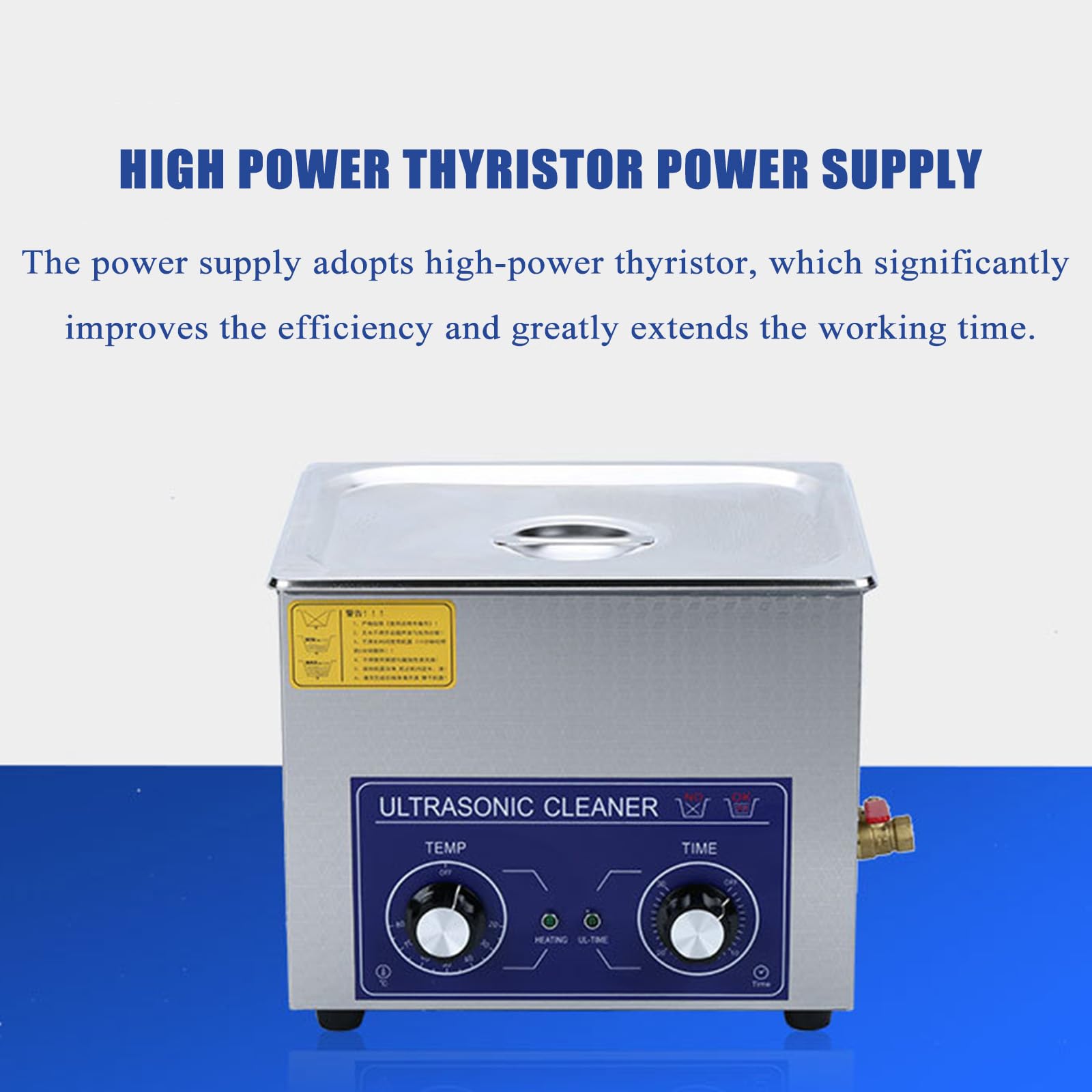 Máquina limpiadora ultrasónica para joyas, monedas, piezas de metal y placas de circuito, control de tiempo de 0 a 30 minutos con perillas de control para limpieza profesional