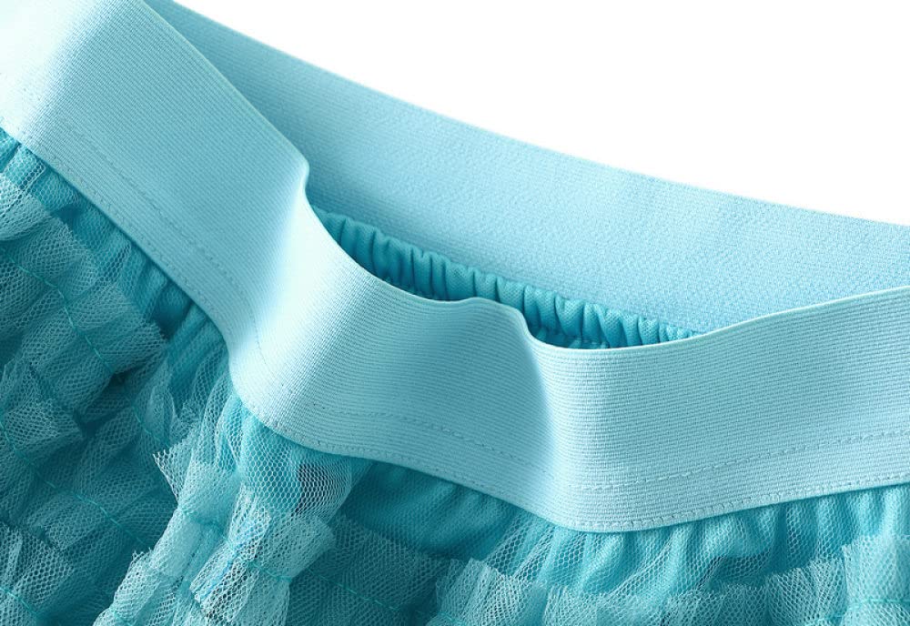 Röcke Damen,Damen Maxirock Blau Elastische Taille Tüll Faltenrock Mode A-Linie Geraffte Layered Flowy Elegant Puffy Cake Lange Röcke Für Mädchen Damen,L
