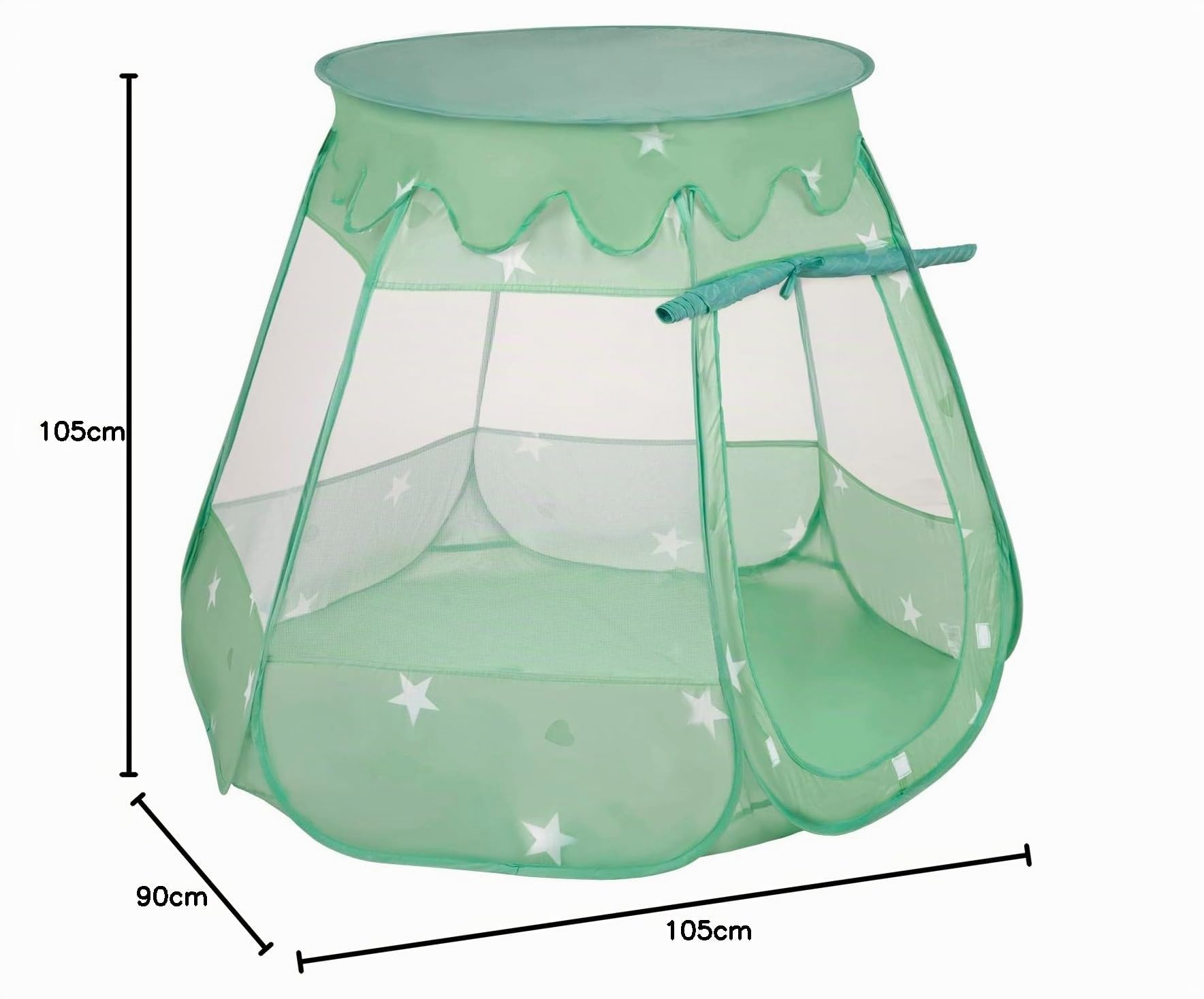 Selonis Tente 105X90cm/100 Balles Château avec Les Balles Plastiques Piscine À Balles pour Enfants, Menthe:Jaune/Vert/Bleu/Rouge/Orange