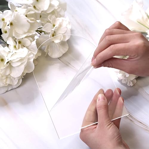 Miniatura 64 de UNIQOOO Paquete de 10 letreros de mesa de acrílico esmerilado de 8 x 10 pulgadas para boda con soportes, 1/8 pulgadas de grosor, hoja de letrero