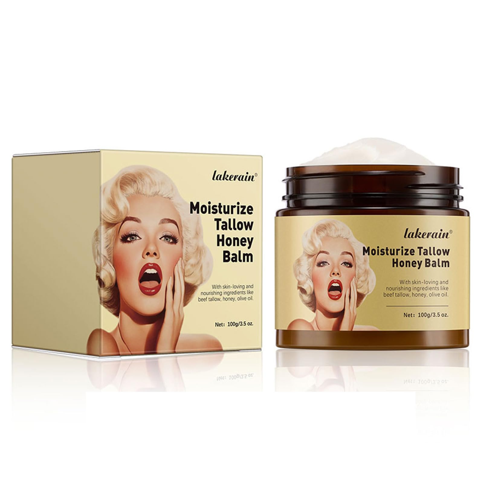 Whipped Beef Tallow and Honey Balm for Face, Organic Beef Tallow for Skin, Beef Tallow for Face & Body, Whipped Tallow Balm, Tallow Face Moisturizer Repair Soothing Sensitive Skin, Reduce Fine Lines