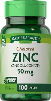 Natures Truth Zinc 50 mg Chelated Supplements, 100 Count, Pack of 3