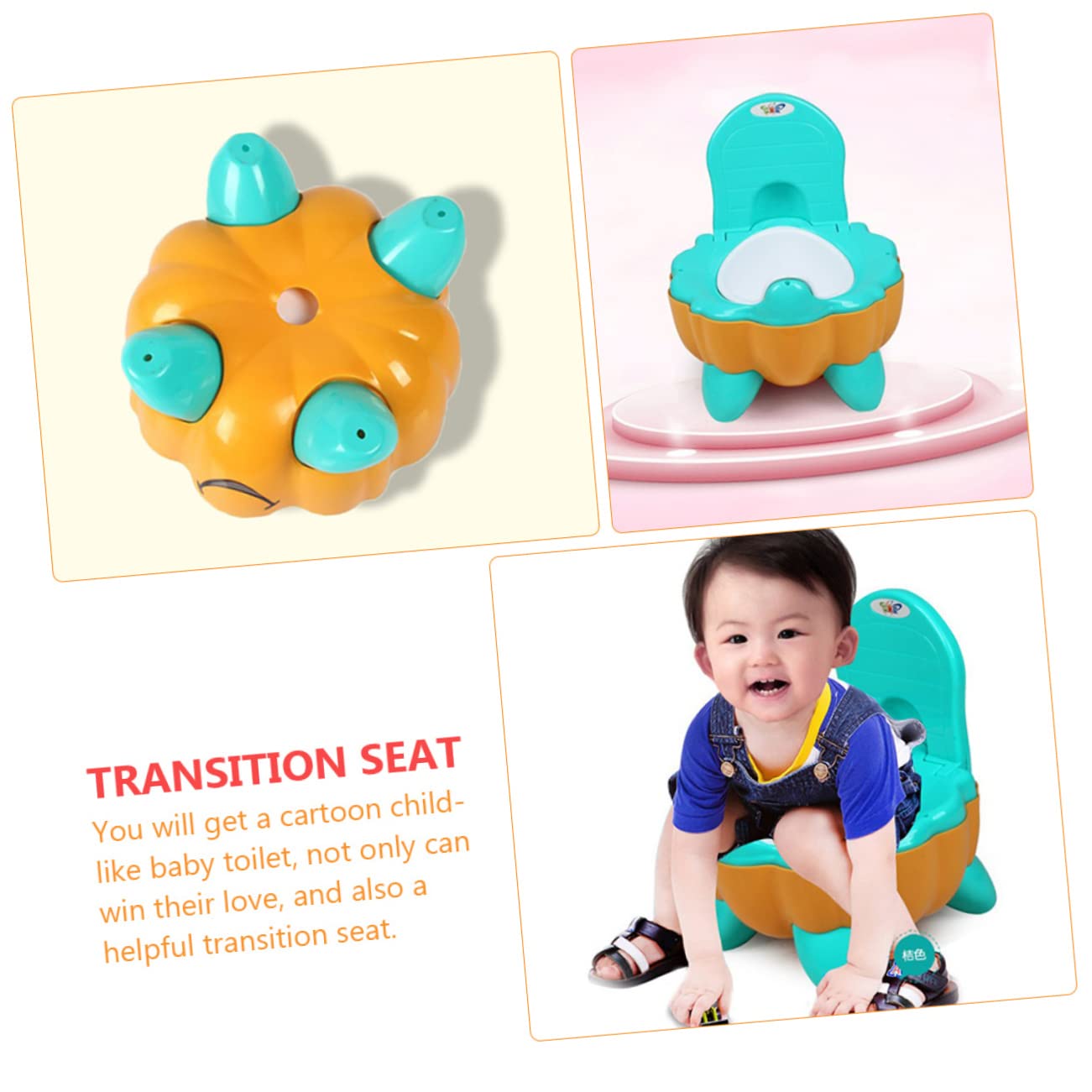 Vaguelly Asiento De Entrenamiento Para Bebés Forma De Calabaza Reversible Fácil De Limpiar Para Baños Habitaciones Infantiles y Salones
