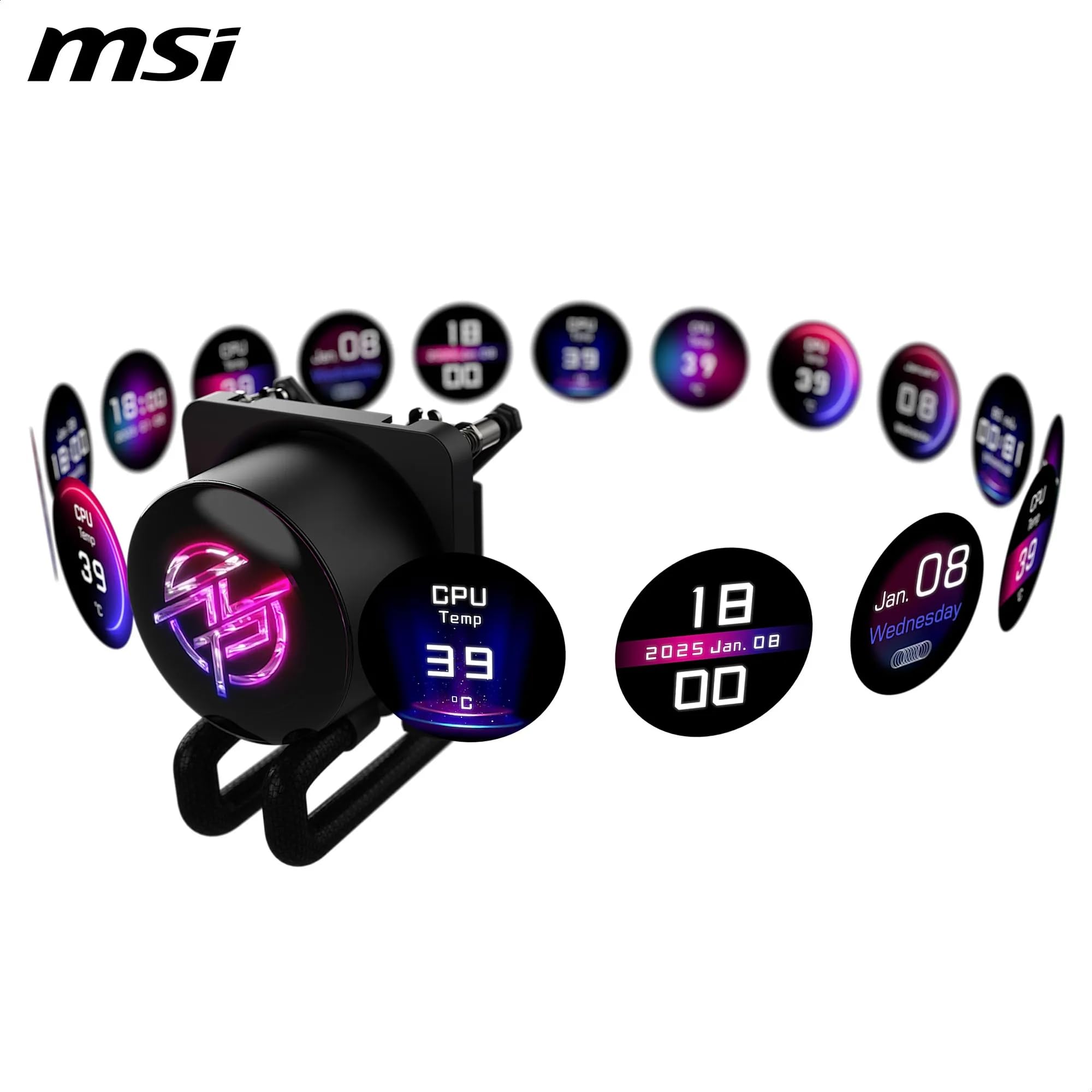 MSI MPG CORELIQUID P13 360 Watercooling AIO - Base en cuivre sans vis et à surface plane, conception améliorée des canaux d'eau, ARGB GEN2, CycloBlade 9, radiateur Split-Flow, roulement "rifle"