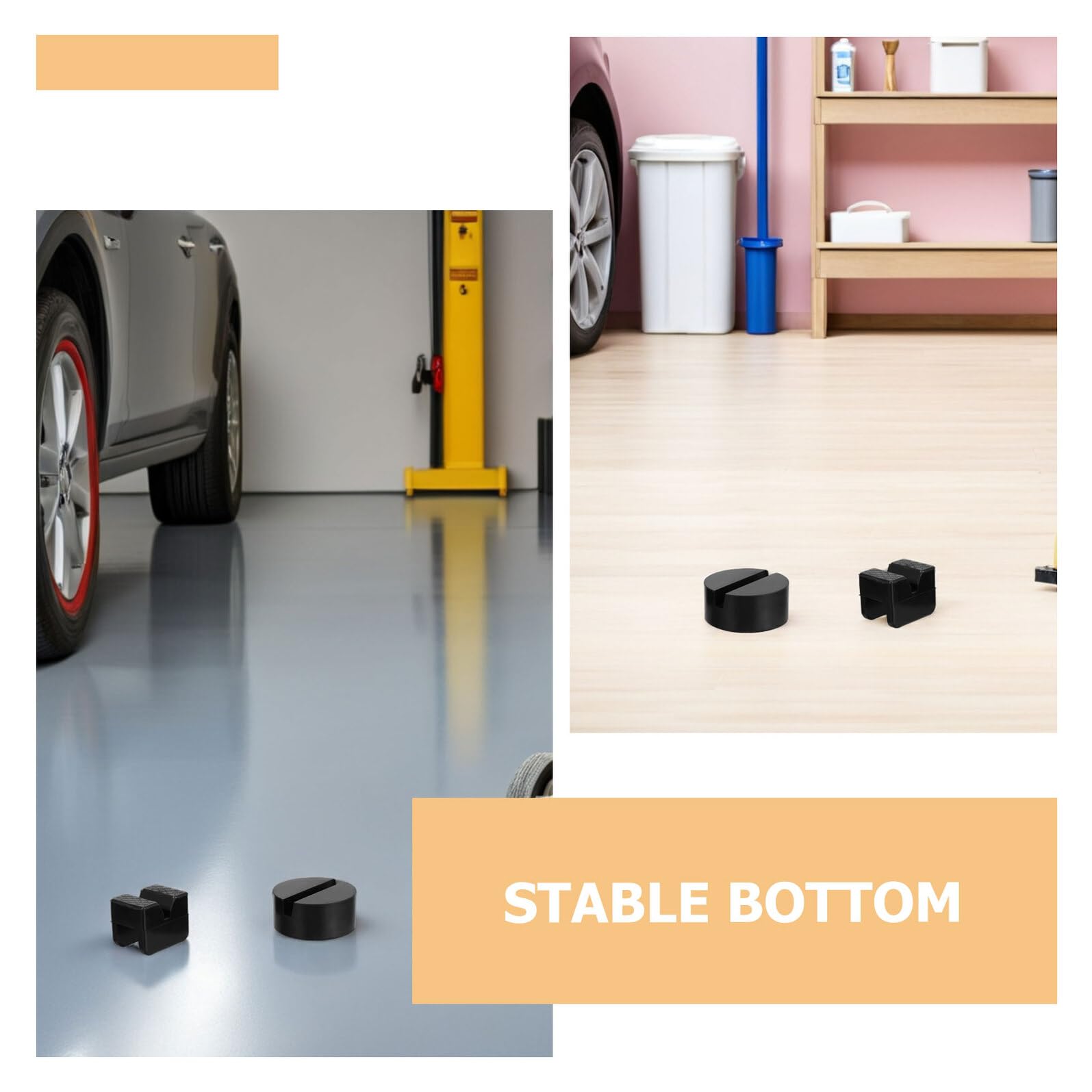 6 Pezzi Adattatori Pad in Gomma Antiscivolo per Sollevatore Auto Protezione Saldatura Telaio Compatibili con Vari Jack e Supporti Pad Elastici per Sollevamento Sicuro e Portatili