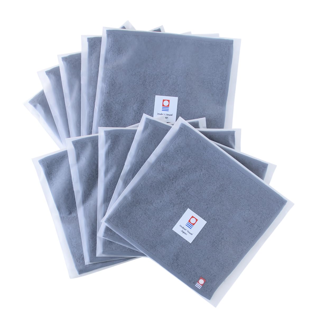 Imabari Towel Handkerchief Set of 10 Navy Cotton Pocket 7.9in Japan Made