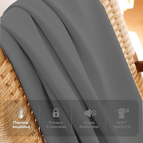 Miniatura 3 de Cortinas opacas plisadas de doble pellizco con aislamiento térmico para oscurecer la habitación, cortinas para dormitorio o sala de estar junto con