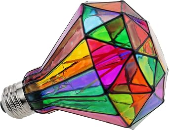 لمبة إضاءة LED من الزجاج الملون قابلة للتعتيم،لمبة LED على شكل الماس،قاعدة E26، لمبات إضاءة على شكل G95 بقدرة 6 وات،للحفلات المنزلية،غرفة الترفيه، الشرفة، الحديقة، ديكور عيد الميلاد