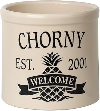 Whitehall Personalized "Welcome" Pineapple Stoneware 2 Gallon Crock - Thumbnail 2