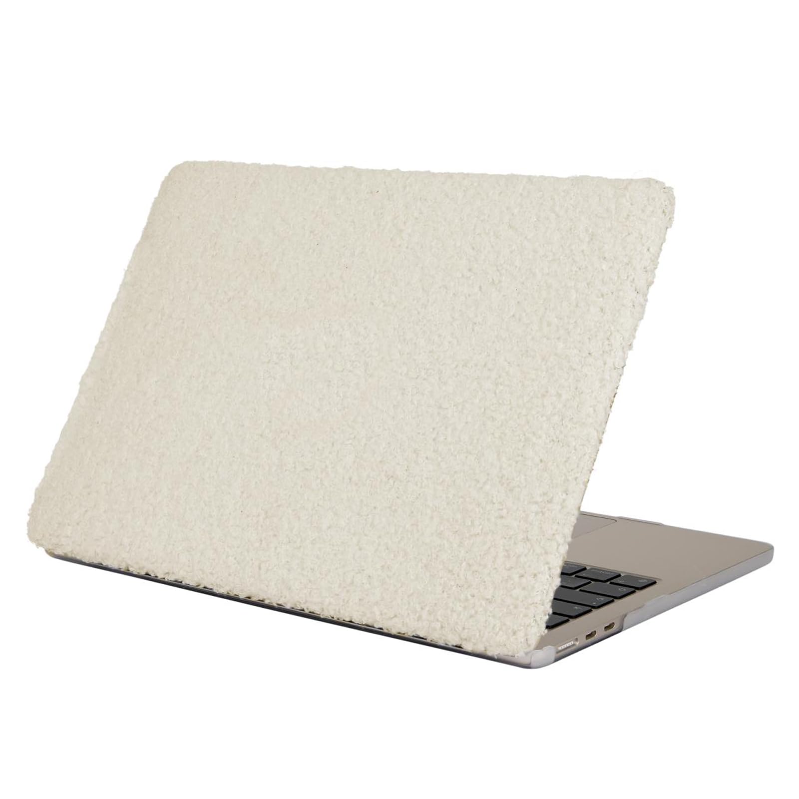 Compatible with New 2022 MacBook Air 13.6 inch Case with Touch ID, Model A2681 M2 Chip, Plush Sherpa Fluffy Hard Shell Case, White