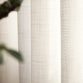 Natural European Liner Sheer Curtains Liner Transparent Rod Pocket Window Treatments for Living Kids Room Bedroom Balcony1 Panel, W 54 x L 84 inch, White