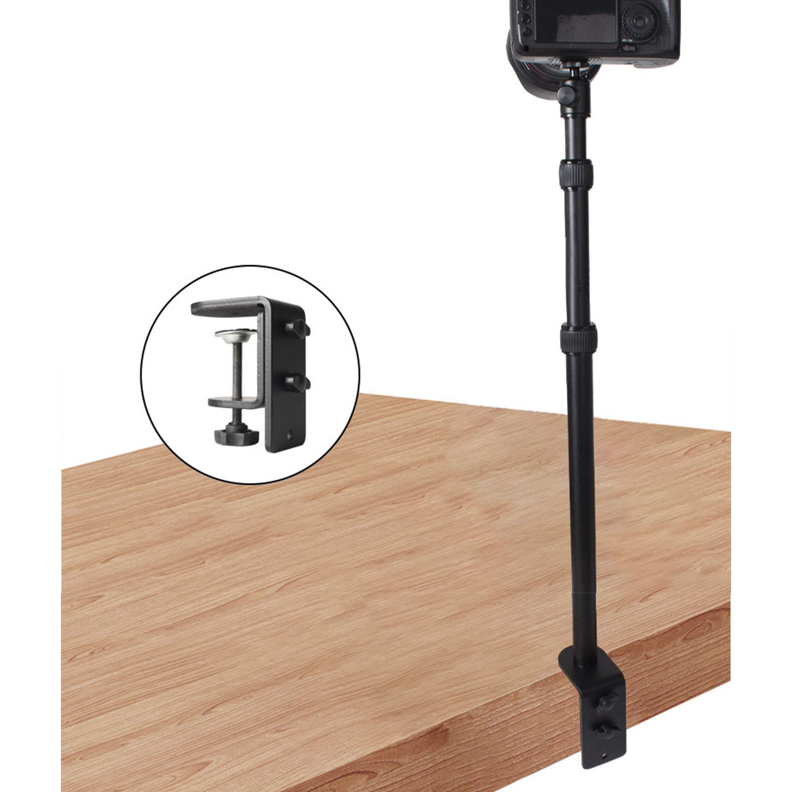 Supporto estensibile per tablet con clip per cellulare per smartphone telescopico supporto da tavolo con clip