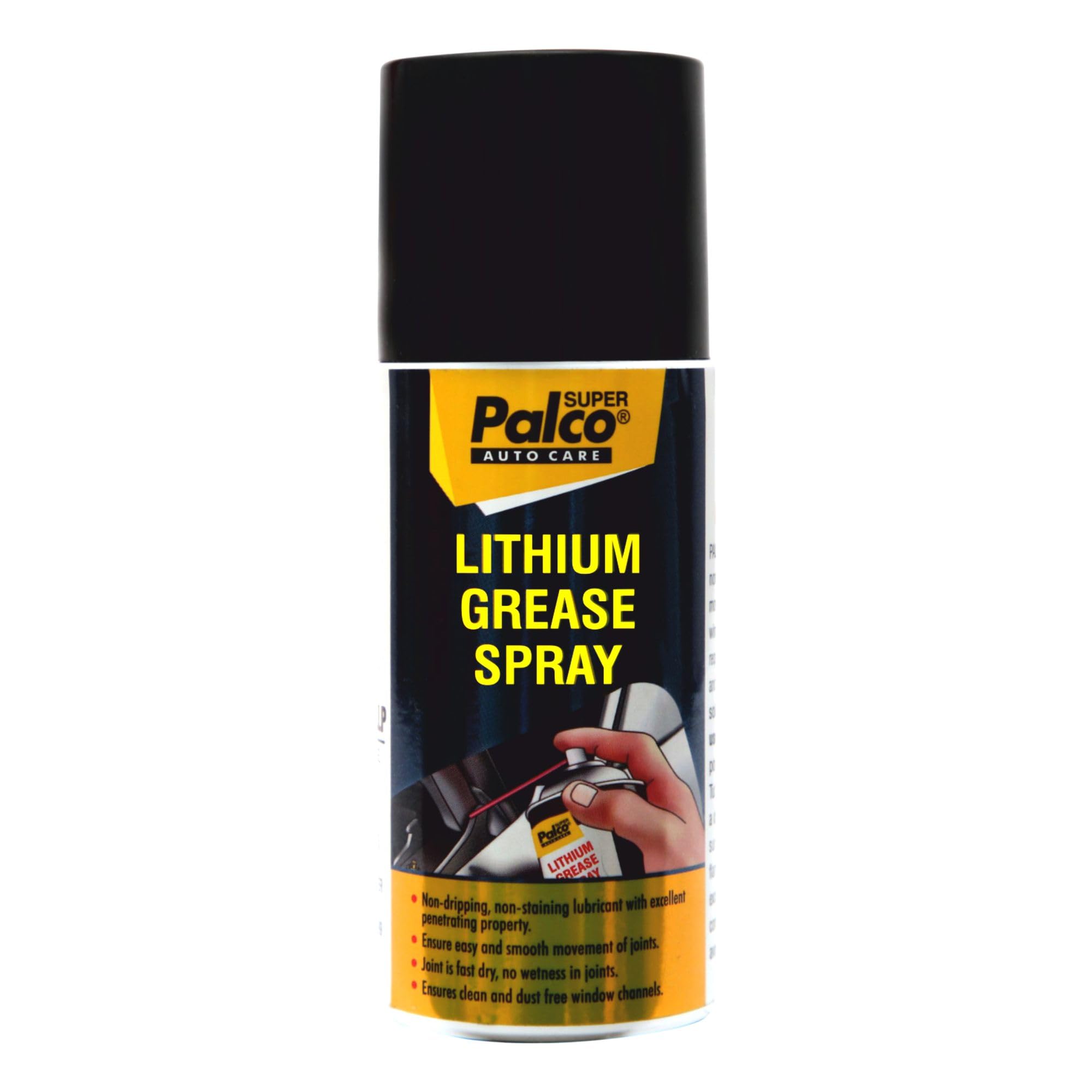 PALCO Lithium Grease Spray 150ml (Pack of 1), Multipurpose Spray, Rust Remover, Long-Lasting Friction Reducer for Hinges, Bearings, Machines & Gears, Chains Lubricant with Rust & Corrosion Protection-image-1