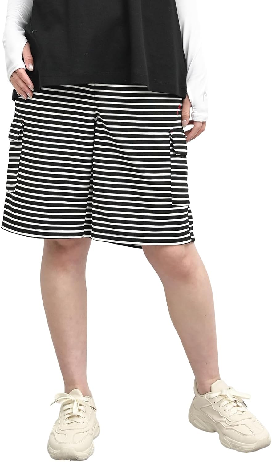 LEEGA】 ショートパンツ キュロット 黒 F ワイド Aライン 本革